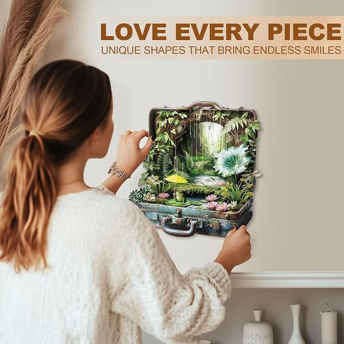 Fantasy Forest Adult Puzzles Suitcase Garden Nature Rain Forest Landscape Water - Image 6