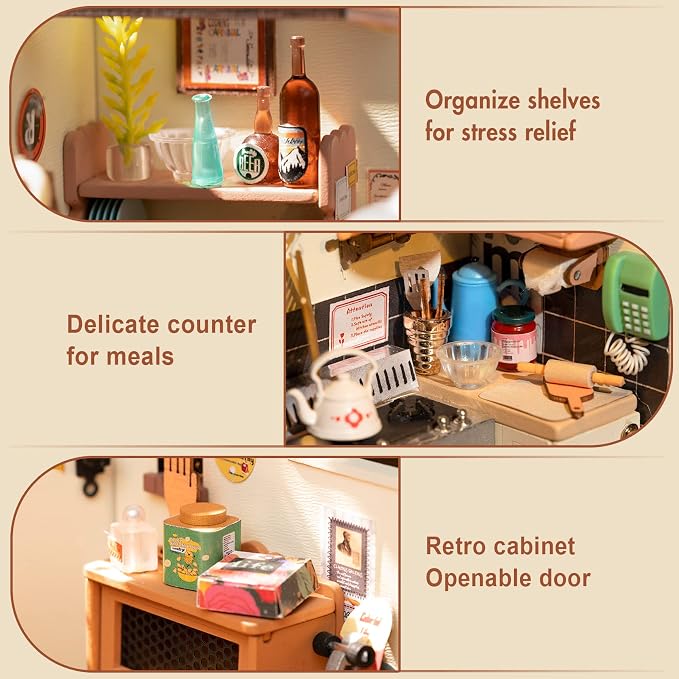 Rolife DIY Miniature Cozy Kitchen House Kit - Image 7