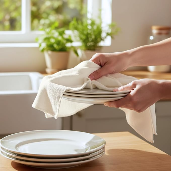 Flour Sack Shop Towels, Natural Cotton Cleaning Towels 14" x 12", Automotive - Image 7