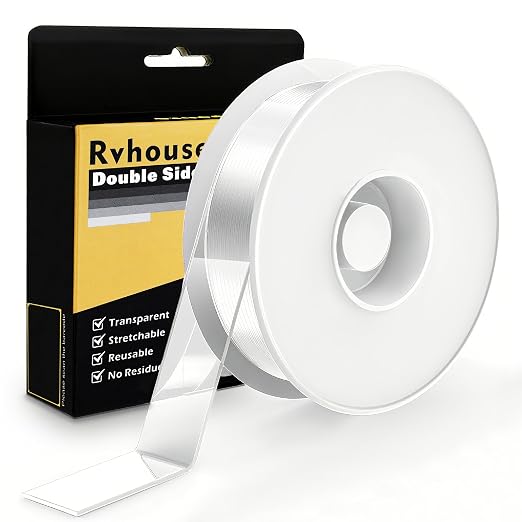 Heavy Duty Double Sided Tape, 1.18 x 80 in, 1 Pack | Removable washable nano by Rvhouse