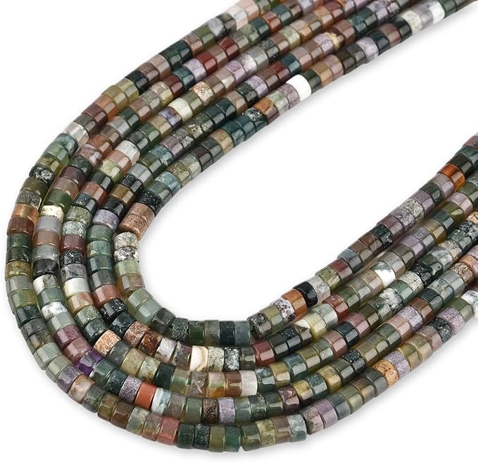 150pcs 4x2mm Natural Indian Agate Heishi Disc Rondelle Spacer Semi Precious - Image 3