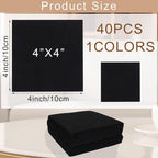 40 Pcs Stiff Felt Fabric Sheet for Crafts, 1mm Thick and 4”x 4”Black Felt - Image 2