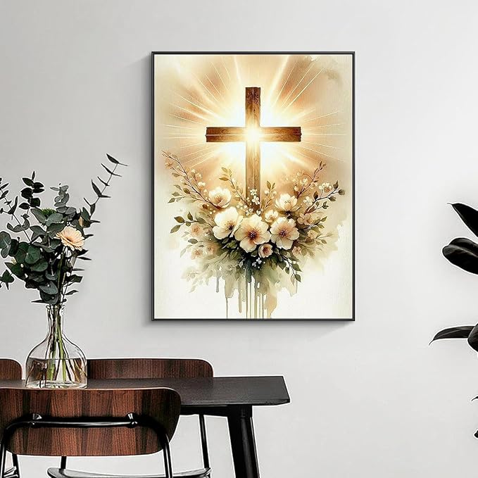 MjhRcll Crucifixion Stamped Cross Stitch Kits, Cross Stitch Ornament Kits - Image 3