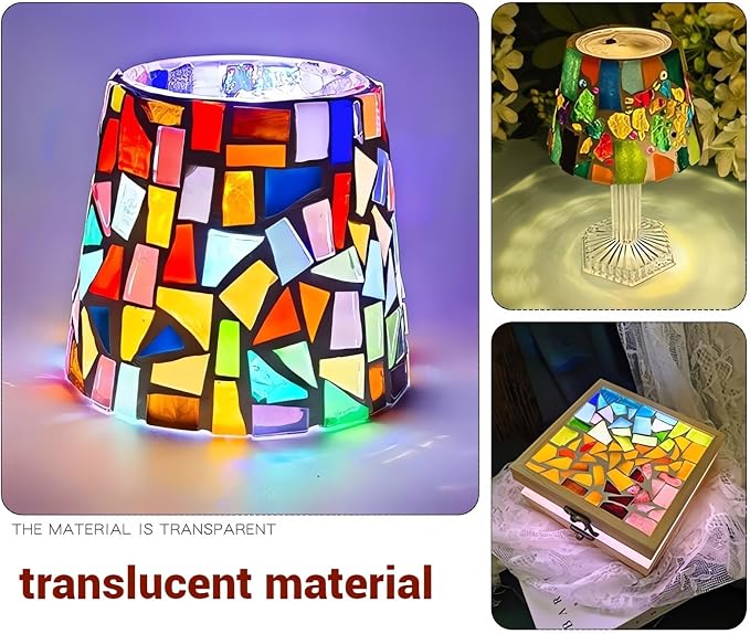 White Mixed Irregular Mosaic Glass Mosaic Tiles Pieces, 300 Grams Mosaic DIY - Image 4
