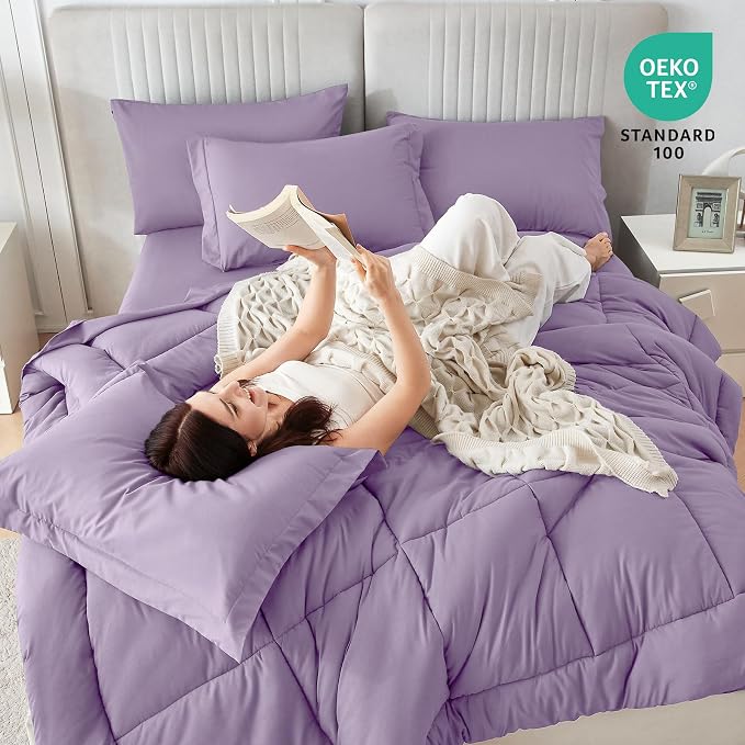 Sasttie Full Size Comforter Sets, 7 Pieces Bed in a Bag Full, Complete Bedding - Image 5