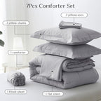 JOLLYVOGUE Full Comforter Set, Ultra-Soft Bed in a Bag Full Size 7 Pieces - Image 5