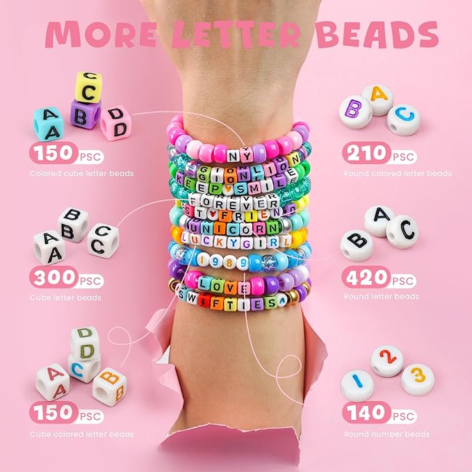 Gionlion 4200Pcs Pony Beads for Bracelet Making Kit, 48 Colors Kandi Beads - Image 4