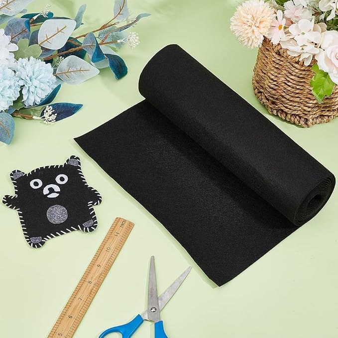 BENECREAT 118x11.8Inch Black Felt Roll, Fabric Sheets Soft Woven Nonwoven - Image 5