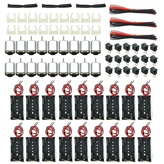 EUDAX 18 Set DC Motors Kit, Mini Electric 1.5-3V 24000RPM Hobby Motor by EUDAX