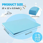 LuckyFoam Blue 13 Pack 15x12x0.5 inch Foam Sheets 0.5 Inch Thick | Polystyrene - Image 2