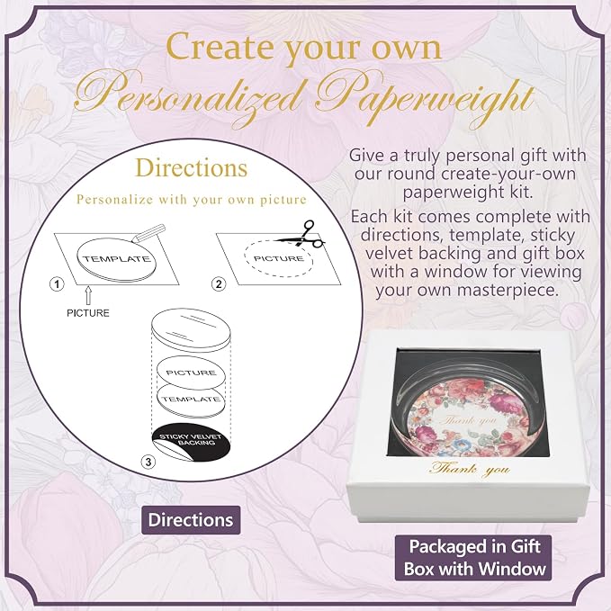 Create Your Own Glass Photo Paperweight Kit, Personalized Engraved Paperweight - Image 3