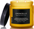 M&SENSE Limocello Scented Candle - 11.6oz Natural Soy Wax Non Toxic 70-Hour Slow Burning 2-Wick Lemon Highly Scent for Home Decor, Summer Candle for Yoga Spa & Meditation & Relaxing Gift