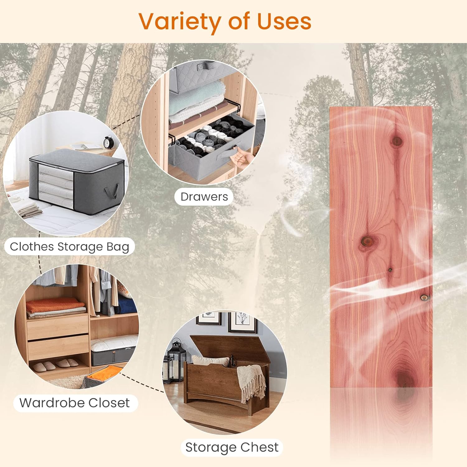 Homode Cedar Closet Liner Planks, Set of 8 Drawer Liners, Tongue and Groove, Aromatic Cedar Wood Panels for Clothes Storage, 11.5 x 4 x 0.4 Inches