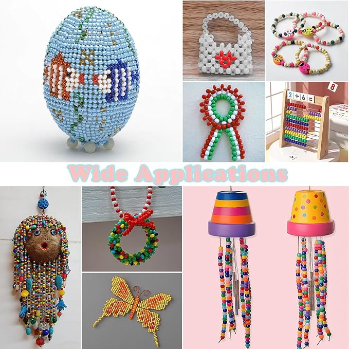 QPIXVB 1100PCS White Pony Beads, Friendship Bracelet Beads Kit, Bead - Image 4