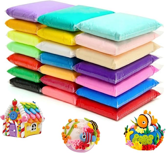 Air Dry Clay 24 Colors, Magic Clay Modeling Clay, DIY Molding Magic Clay by OJYUDD