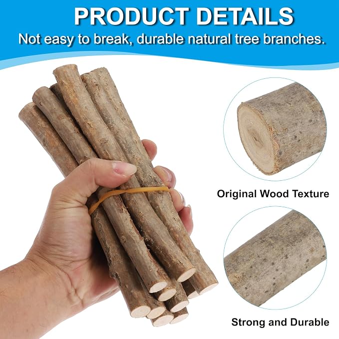 PATIKIL 4 Pcs / 10cm Wood Log Sticks, 0.6-1.2inch in Diameter Natural Driftwood - Image 3