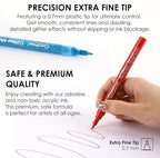 Grabie Black & White Extra Fine Tip Acrylic Paint Marker Set, 6 Pack, 0.7mm - Image 3