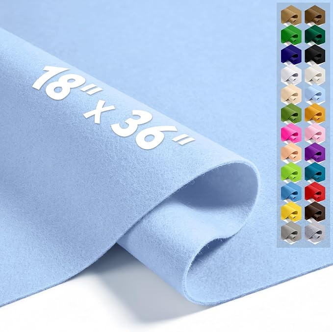 Soft Blue 18" X 36" Felt Fabric Sheet by Luceinvita