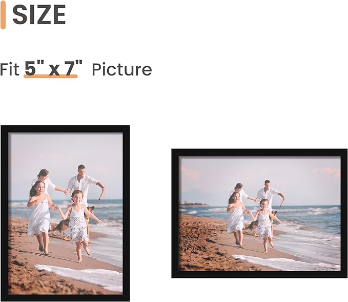 upsimples 5x7 Picture Frame Set of 3, Made of High Definition Glass - Image 2