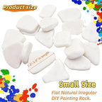 Lifetop 20PCS Smooth Painting Rocks, 1.2"-2.0" White, Flat Natural Irregular - Image 3