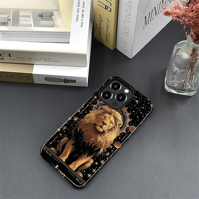 ZHEGAILIAN Case for iPhone 15 Pro Max, Galaxy Lion Gold Durable Shockproof - Image 4