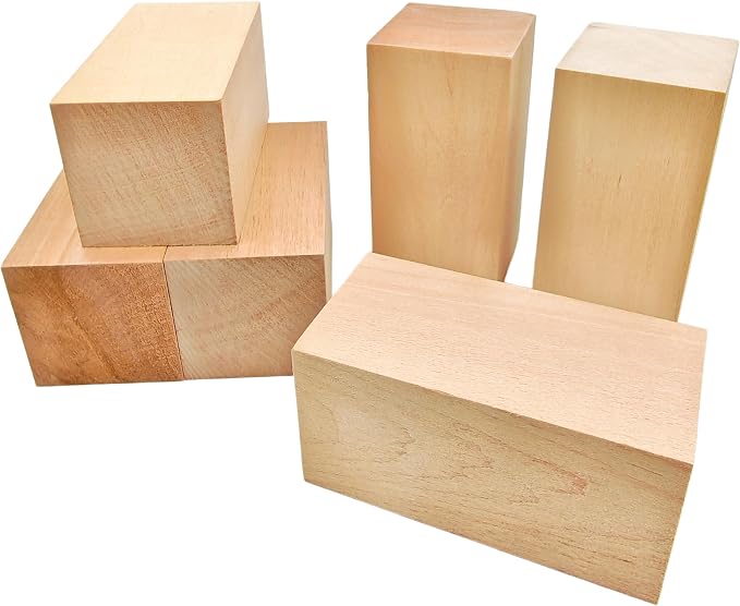 6Pcs Unfinished Basswood Blocks-2x2x4 Inch Rectangular Linden Wood Blocks - Image 4