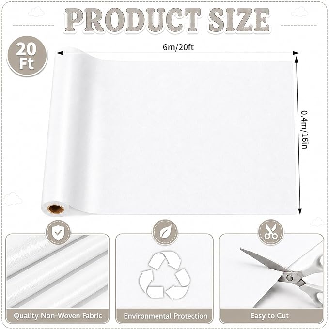 White Bulletin Board Roll Non-Woven Fabric Poster 16in X 20ft | Back to School - Image 2