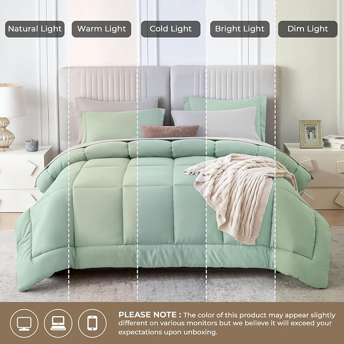 Sasttie King Size Comforter Set, 7 Pieces Bed in a Bag King, Complete Bedding - Image 8