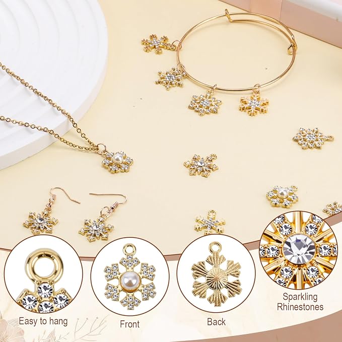 Landical 50 Pcs Winter Snowflake Charms - Image 5