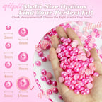 qiipii 220PCS 10mm Rose Pink Half Round Pearls Bulk - Image 3