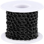Jishi 16ft Aluminium Curb Chain Roll, Thick Twisted Chain Links, Jewelry Making by Jishi