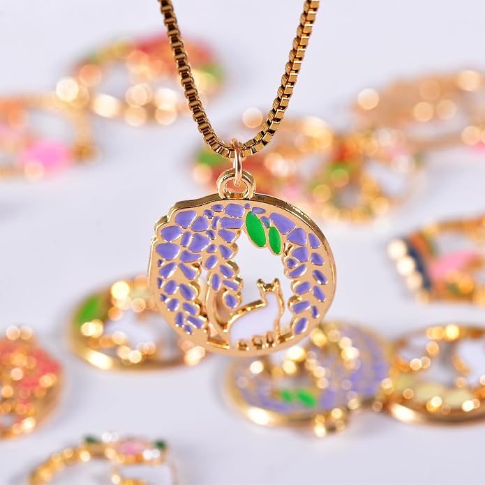 Bulk Gold Enamel Charms for Jewelry Making, Colorful Metal Charms Pendant for - Image 2