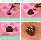 Sakolla 2 Pack 8 Cavity 2.7″ Heart Chocolate Molds Silicone | Food-grade - Image 5