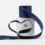 HUIHUANG Navy Blue Satin Wired Ribbon 2.5 inch Navy Wire Edge Christmas Ribbon - Image 8