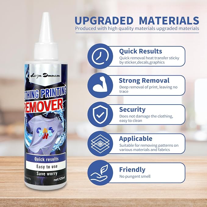 Heat Transfer Vinyl Remover for Fabrics, Powerful Residue Vinyl Letter Adhesive - Image 3