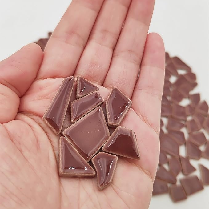200g Ceramic Mosaic Tiles for Crafts, Irregular Stained Ceramic 0.2"x0.8" - Image 3
