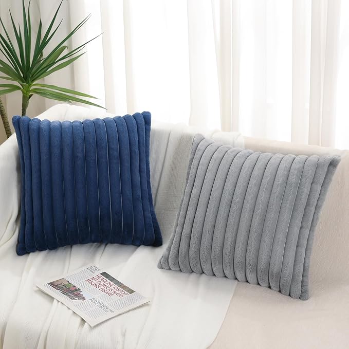 Pallene Faux Fur Plush Throw Pillow Covers 24x24 Set of 2, Luxury Soft Fluffy - Image 6