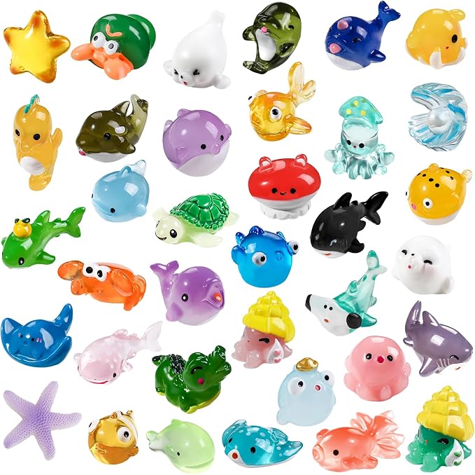 DIYDEC 36pcs Mini Ocean Resin Animals Tiny Sea Animals Figurines Marine - Image 3