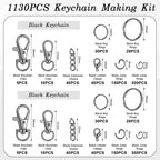 1130PCS Keychain Making Kit Jump Rings - Image 2