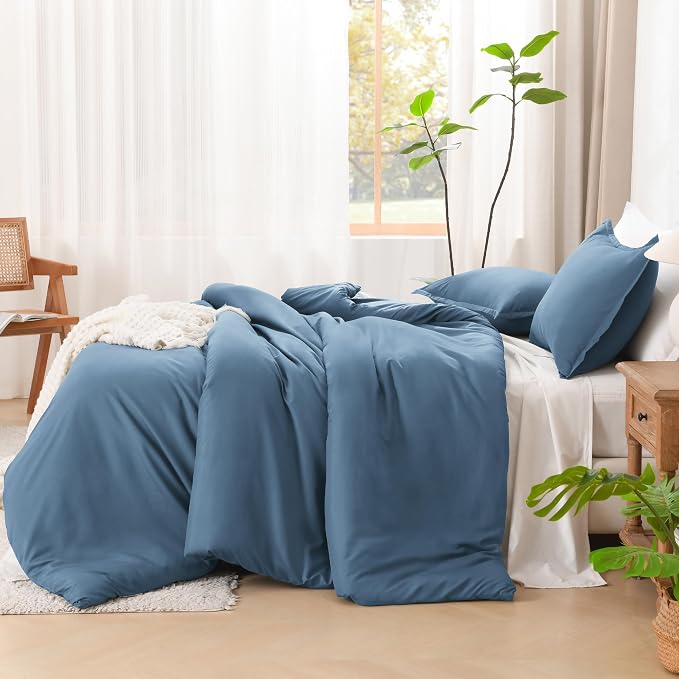 Litanika Comforters King Size Ocean Blue, 3 Pieces Lightweight Solid Bedding - Image 5