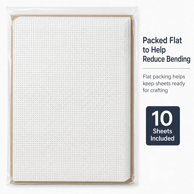 YOUNTHYE 10 PCS 5 Count Plastic Canvas Sheets, 21 x 13.1 Inch Large Hole - Image 8