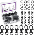Swpeet Assorted 150Pcs Black Keychain Making Kit, Swivel Trigger Hook, Swivel by Swpeet