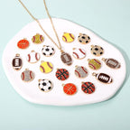 20PCS Sports Charms Enamel Basketball Baseball Pendant Charms - Image 4