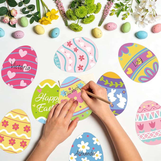 54Pcs Easter Egg Cutouts, Spring Classroom Bulletin Board Decorations, - Image 4