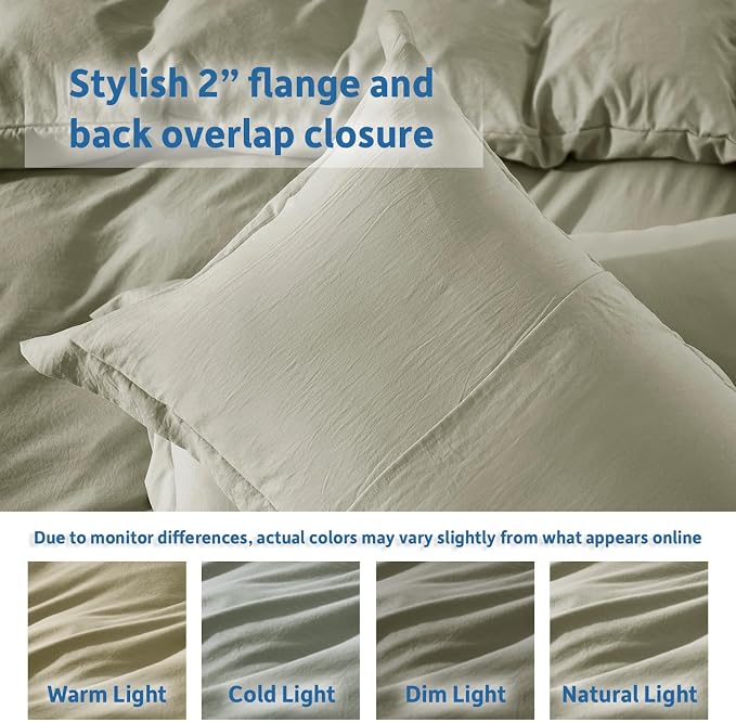 Nestl Light Sage Duvet Cover Queen Size - Image 8