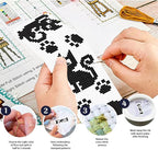 FREEBLOSS 6 Set Cross Stitch Bookmark Kit Stamped Cross Stitch Kit Black Cat - Image 4