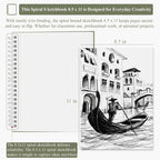 Sketch Book 8.5"x11", Spiral Sketchbook Pack of 2, SuFly 200 Sheets Acid Free - Image 2