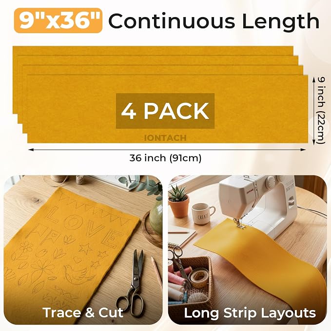 IONTACH 9" X 36" Soft Felt Sheets 1.6mm Thick | Acrylic Felt Fabric - Image 2
