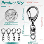 25 Pack Lobster Claw Clasps Keychain Kit, 1.8 Inch Keychain Clip - Image 2