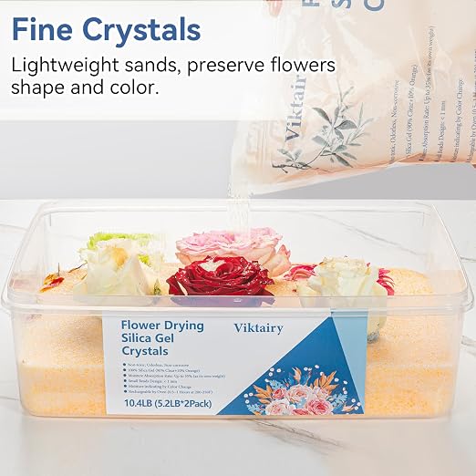 2.2 LBS Silica Gel Flower Drying Crystals, Reusable Color Indicating Flower - Image 2